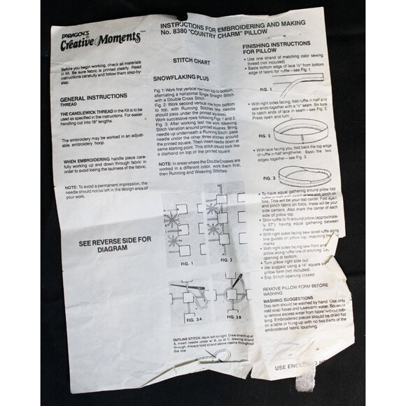 Vtg Paragon's Creative Moments Embroidery Heart Unfinished Handkerchief Panel - Picture 12 of 16